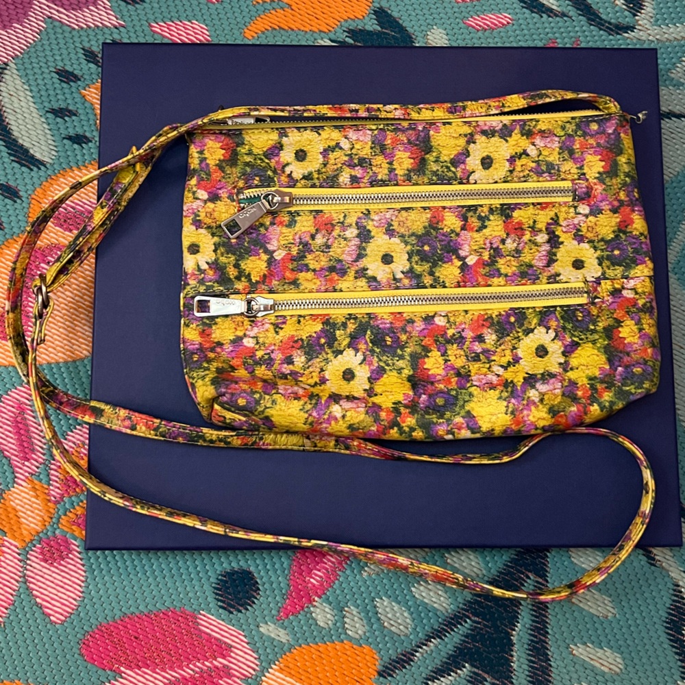 Hobo Yellow Floral Print Crossbody Bag